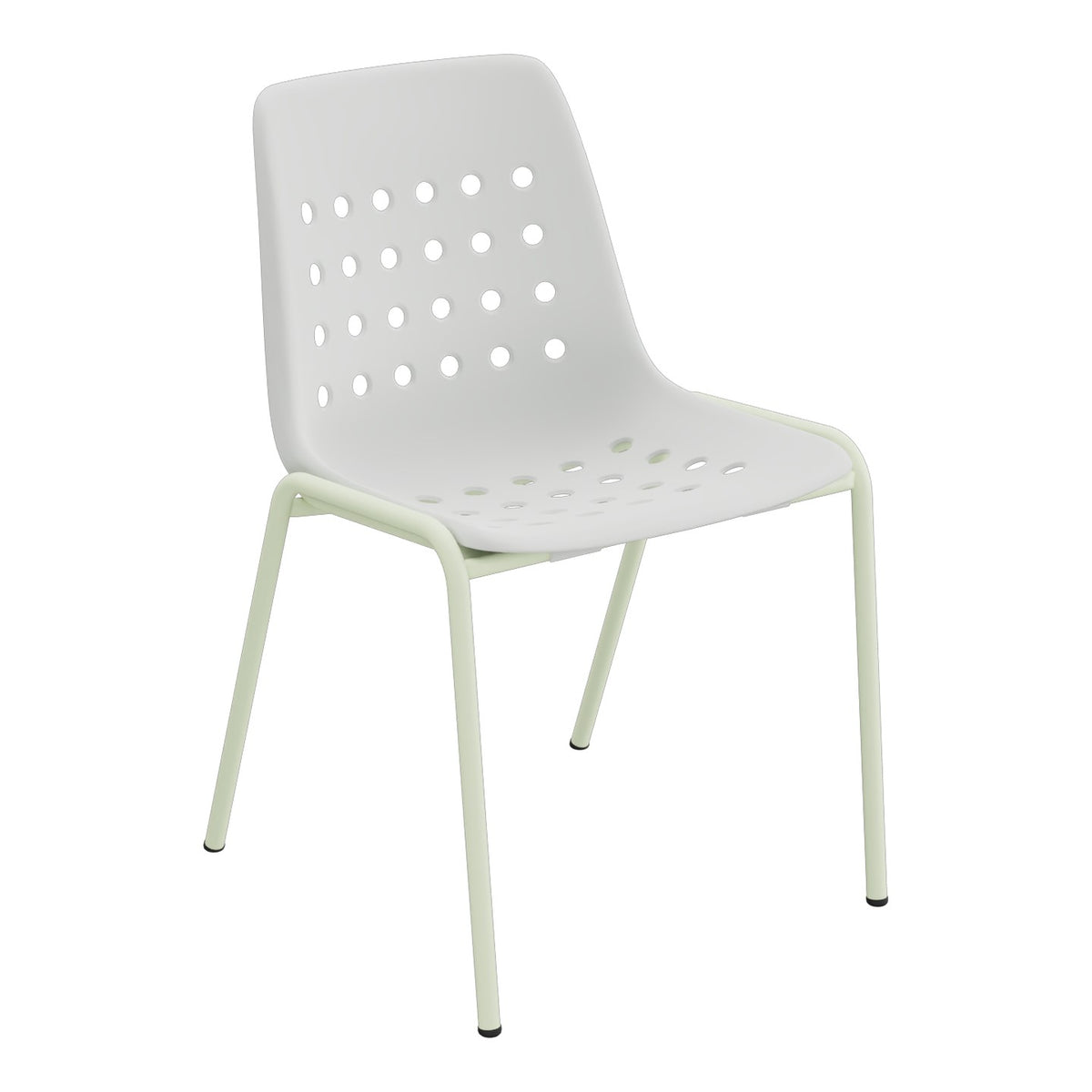 Schaffner Bermuda Chaise empilable – Gris Argent 78 / Vert Pastel 64