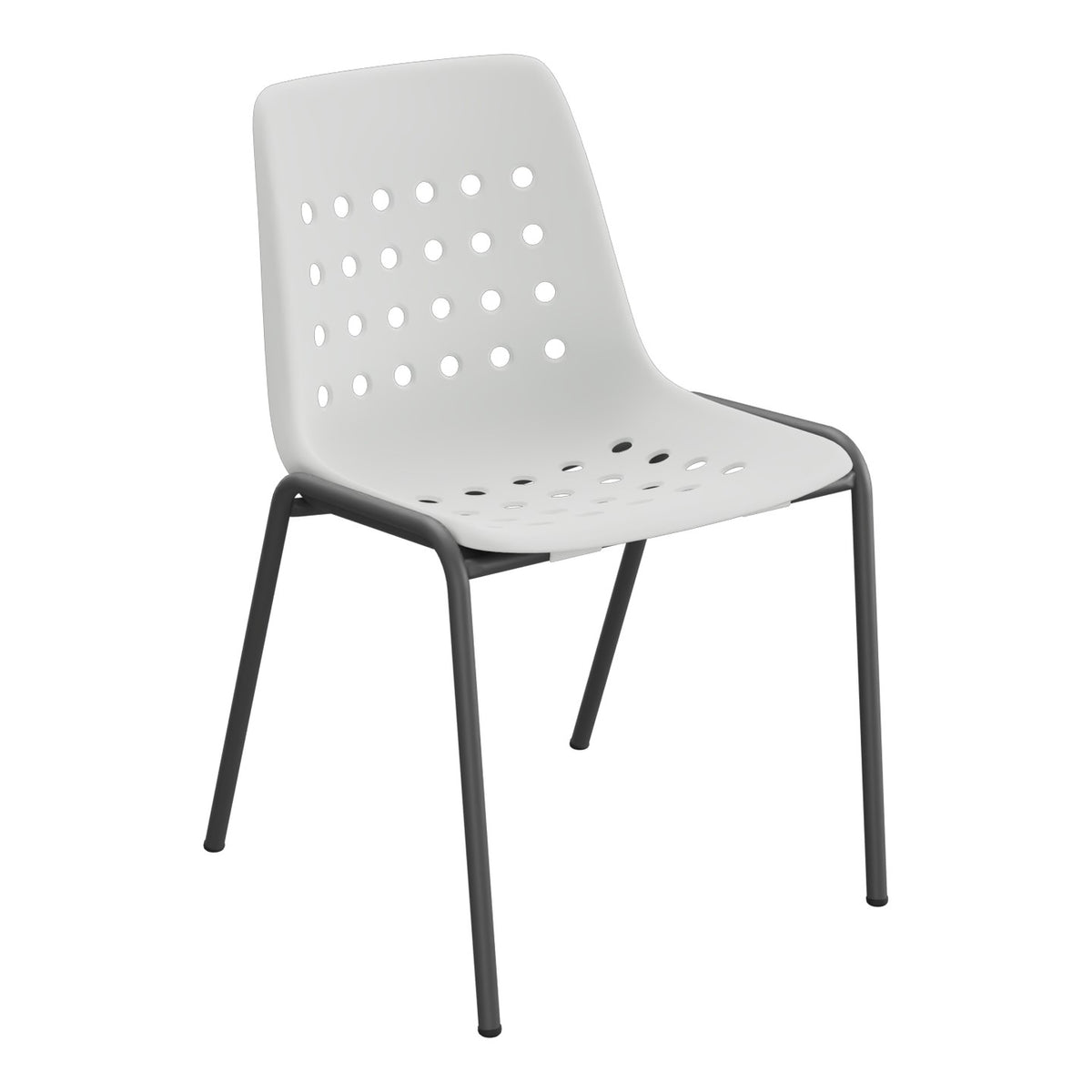 Schaffner Bermuda Chaise empilable – Gris Argent 78 / Noir 91
