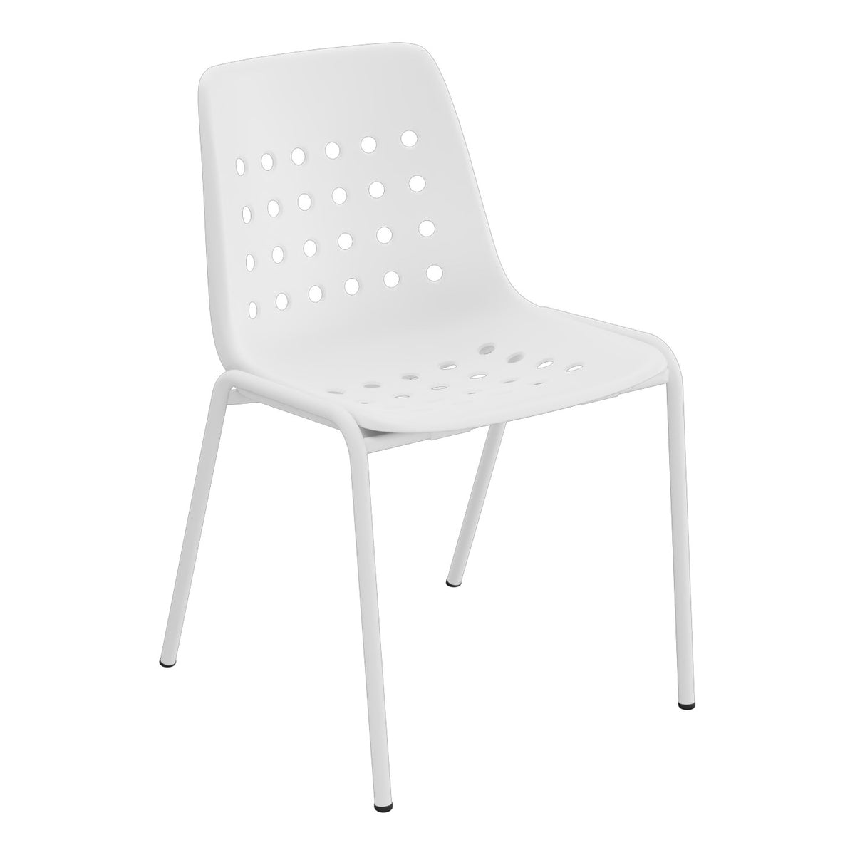 Schaffner Bermuda Chaise empilable – Blanc 90 / Blanc 90