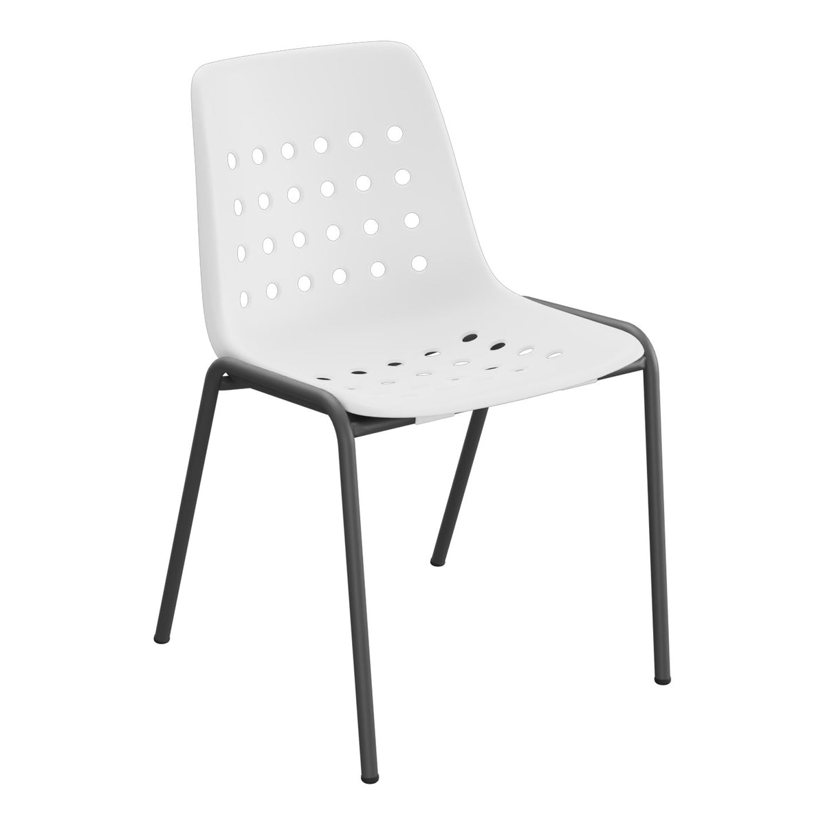 Schaffner Bermuda Chaise empilable – Blanc 90 / Noir 91