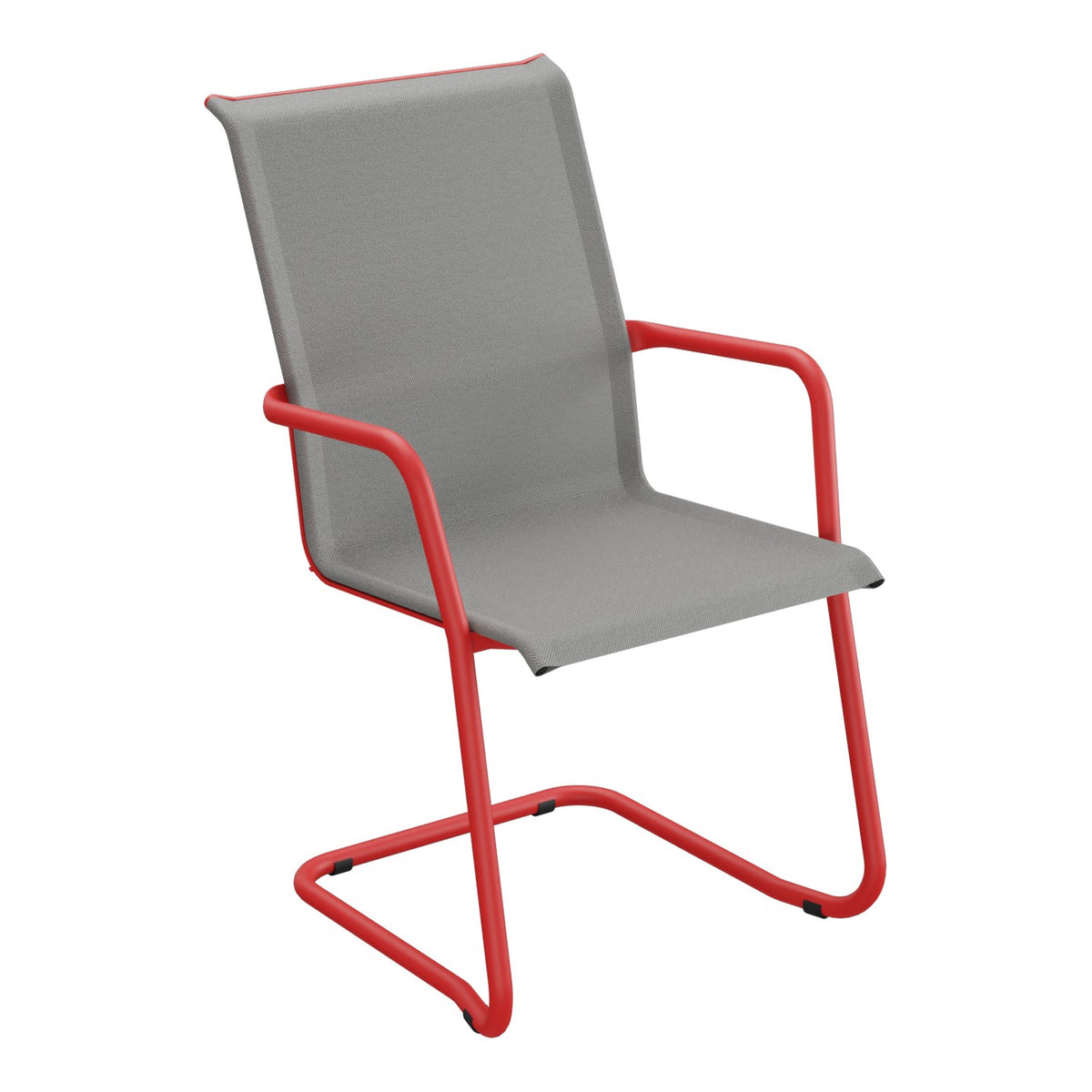 Schaffner Locarno Fauteuil Cantilever empilable – Gris 20 / Rouge 30