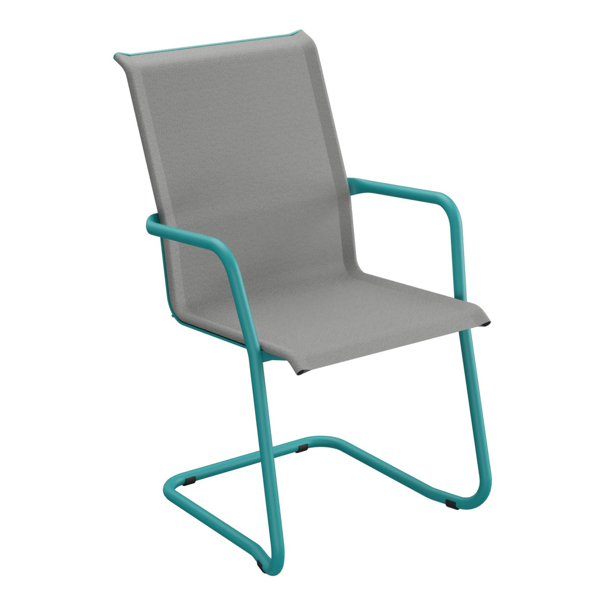 Schaffner Locarno Fauteuil Cantilever empilable – Gris 20 / Bleu Kali 56