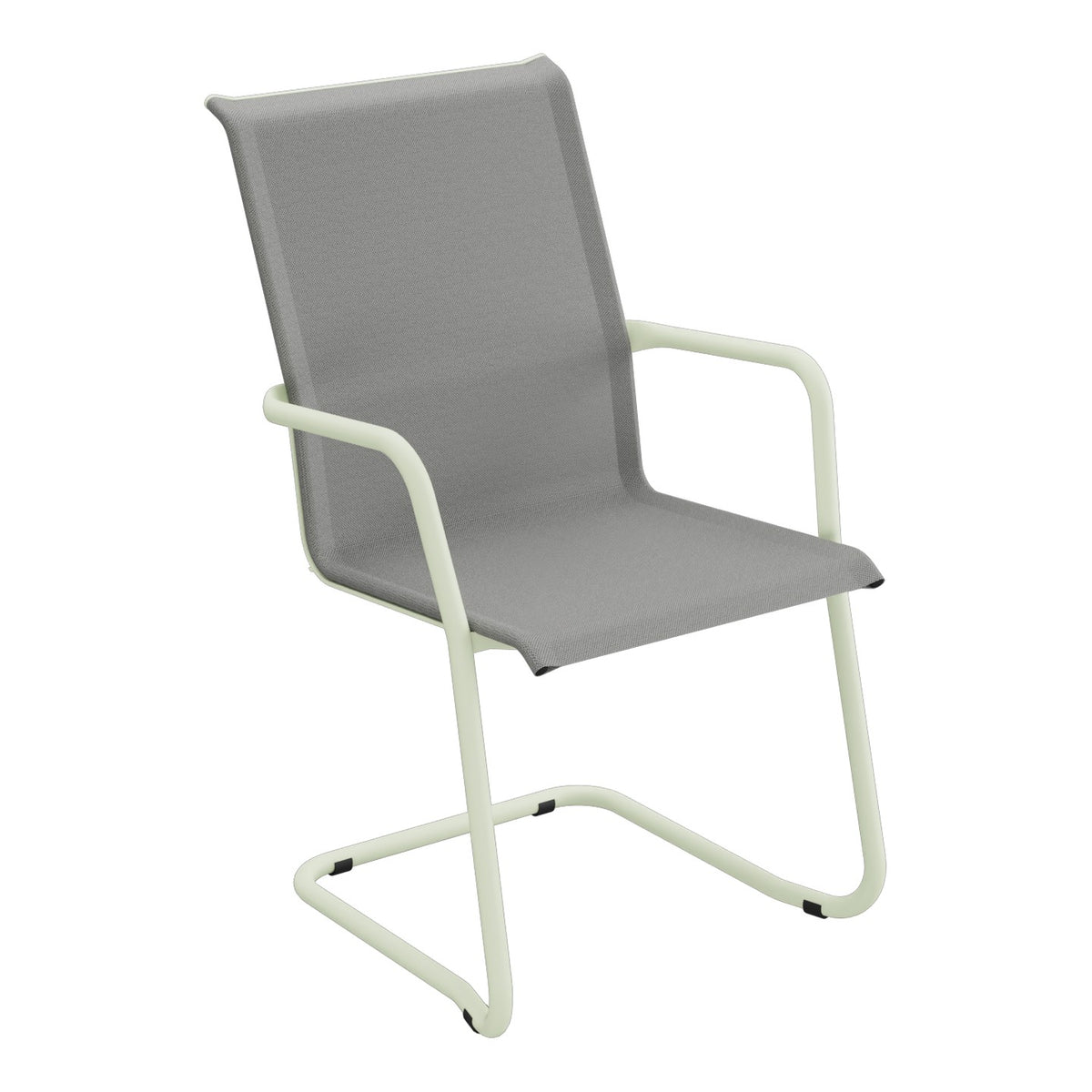 Schaffner Locarno Fauteuil Cantilever empilable – Gris 20 / Vert Pastel 64