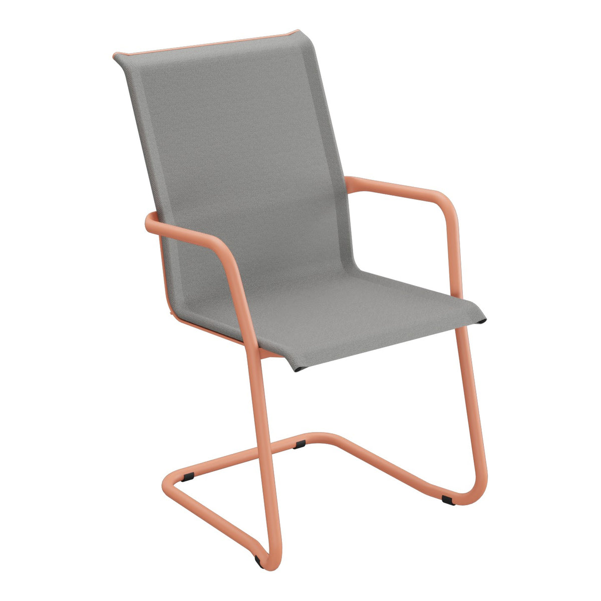 Schaffner Locarno Fauteuil Cantilever empilable – Gris 20 / Terracotta 84