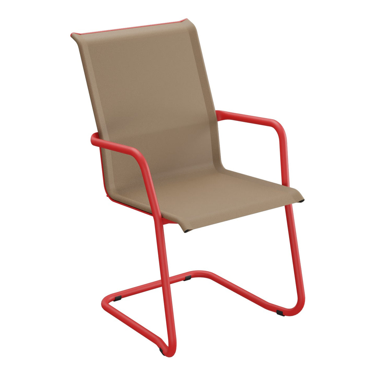 Schaffner Locarno Fauteuil Cantilever empilable – Marron Crème 28 / Rouge 30