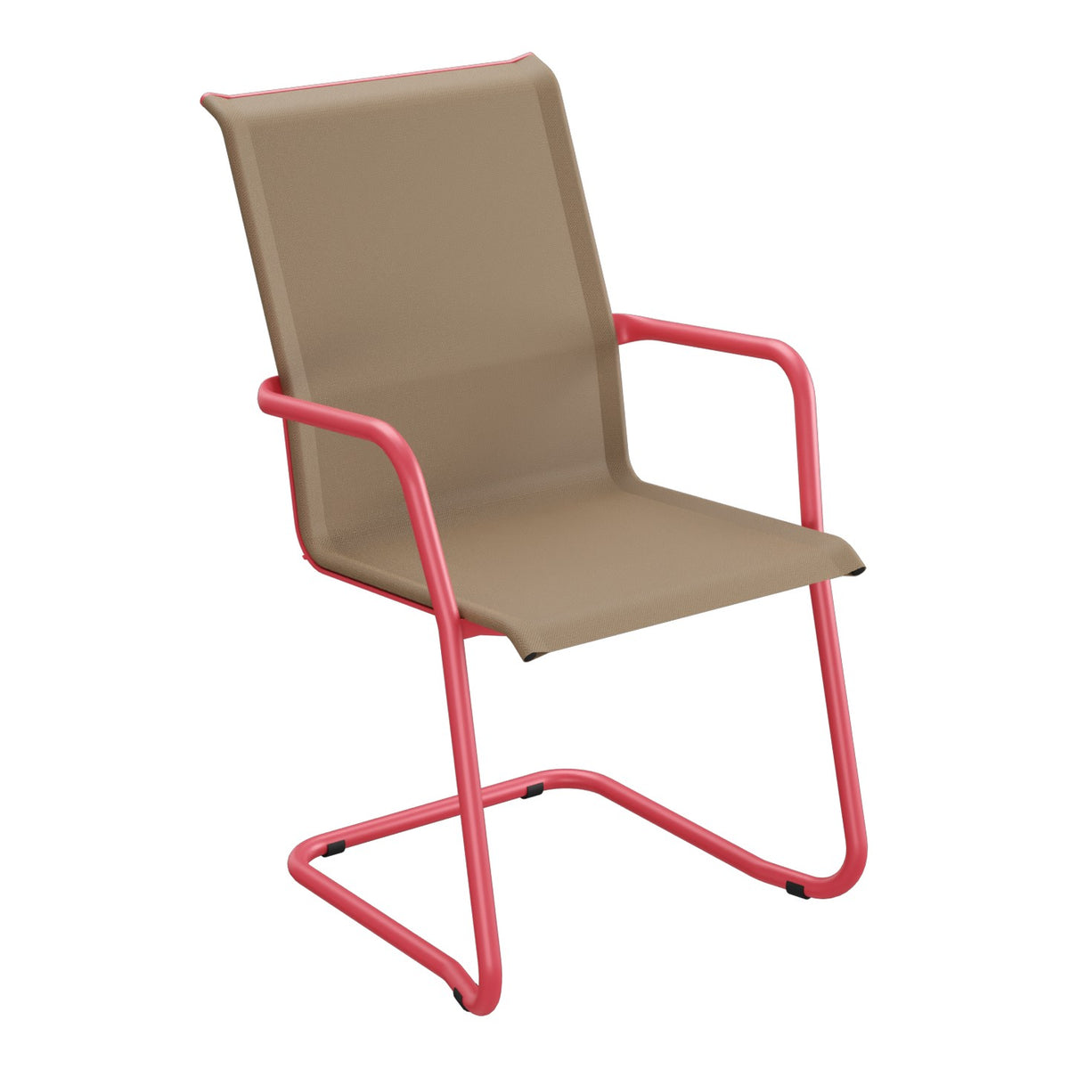 Schaffner Locarno Fauteuil Cantilever empilable – Marron Crème 28 / Rouge Érable 33