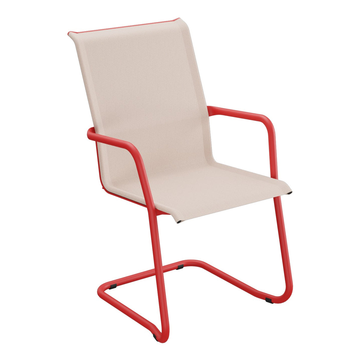 Schaffner Locarno Fauteuil Cantilever empilable – Fleur de Cerisier 48 / Rouge 30