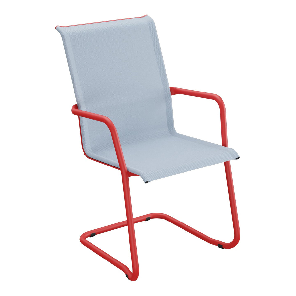 Schaffner Locarno Fauteuil Cantilever empilable – Bleu Glace 57 / Rouge 30