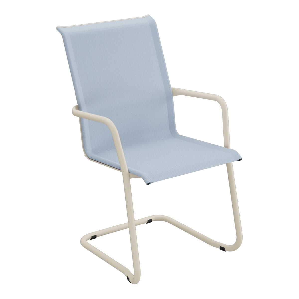 Schaffner Locarno Fauteuil Cantilever empilable – Bleu Glace 57 / Champagne 85
