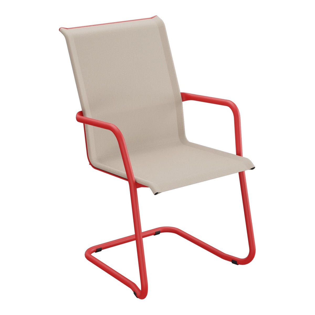 Schaffner Locarno Fauteuil Cantilever empilable – Sable 81 / Rouge 30
