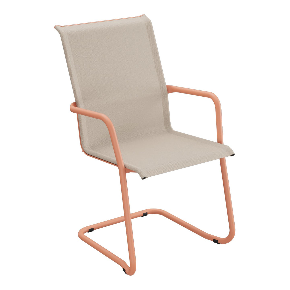 Schaffner Locarno Fauteuil Cantilever empilable – Sable 81 / Terracotta 84