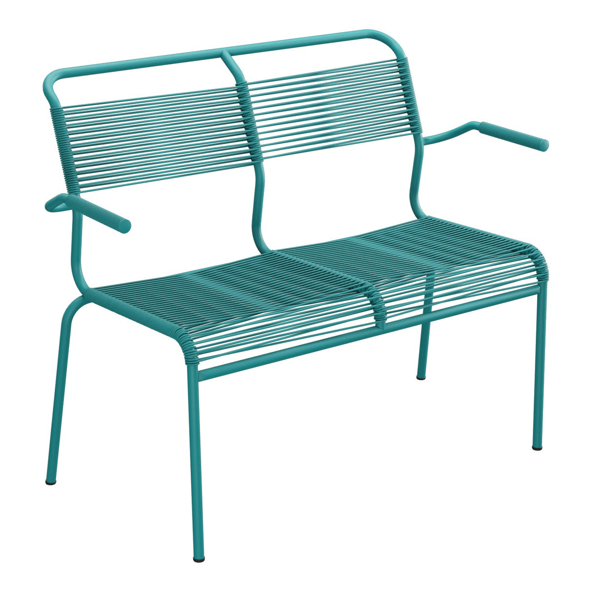 Schaffner Säntis Banc Spaghetti 2 places avec accoudoirs – Bleu Kali 56 / Bleu Kali 56