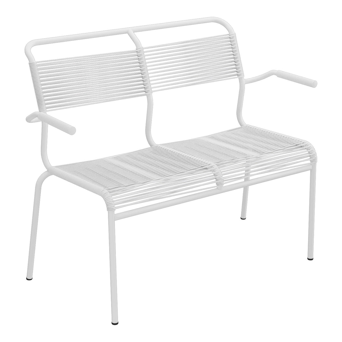 Schaffner Säntis Banc Spaghetti 2 places avec accoudoirs – Blanc 90 / Blanc 90