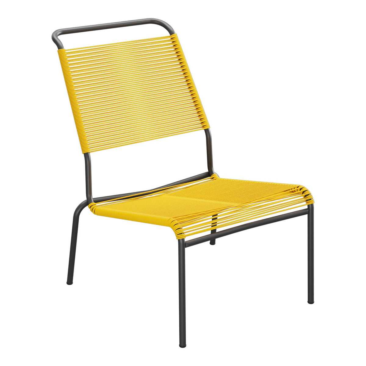 Schaffner Säntis Chaise basse Haut dossier Spaghetti – Jaune 11 / Anthracite 77