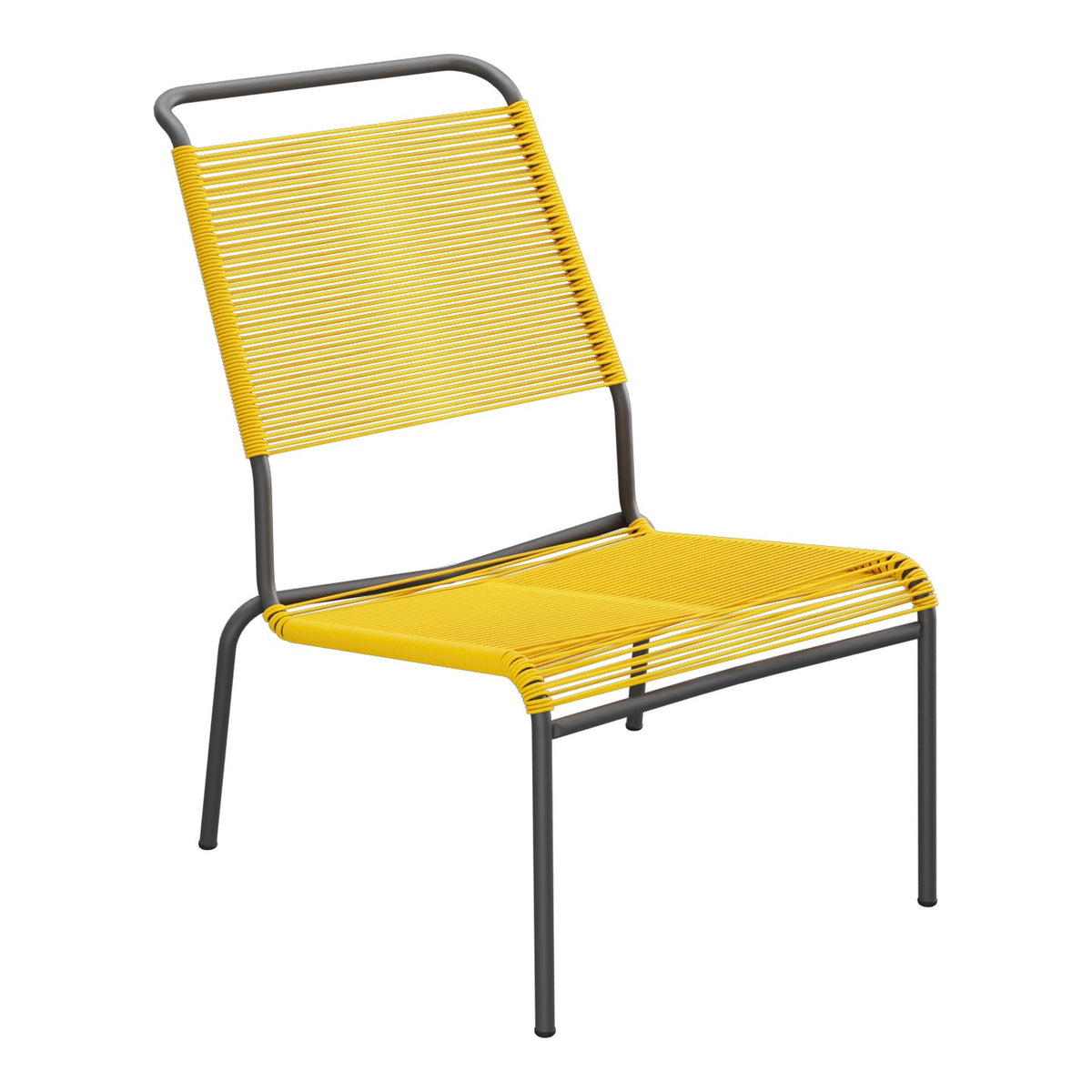 Schaffner Säntis Chaise basse Haut dossier Spaghetti – Jaune 11 / Noir 91