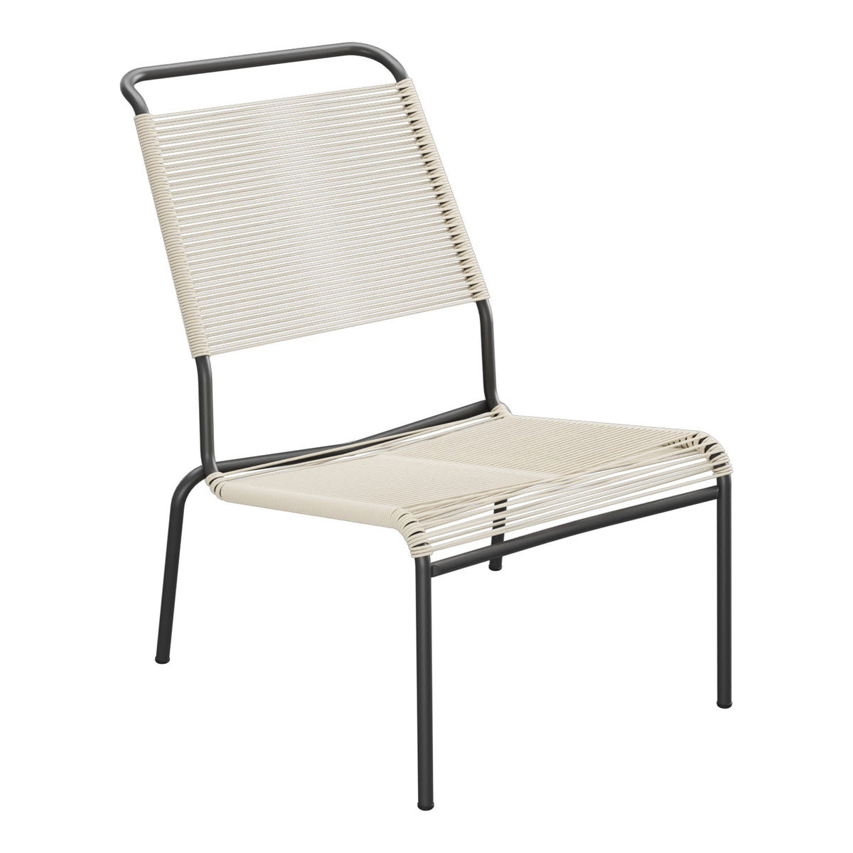 Schaffner Säntis Chaise basse Haut dossier Spaghetti – Sable Pastel 15 / Anthracite 77