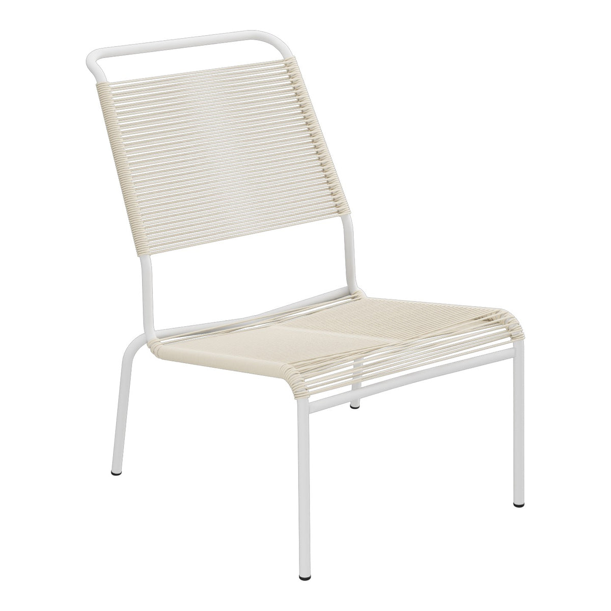 Schaffner Säntis Chaise basse Haut dossier Spaghetti – Sable Pastel 15 / Blanc 90