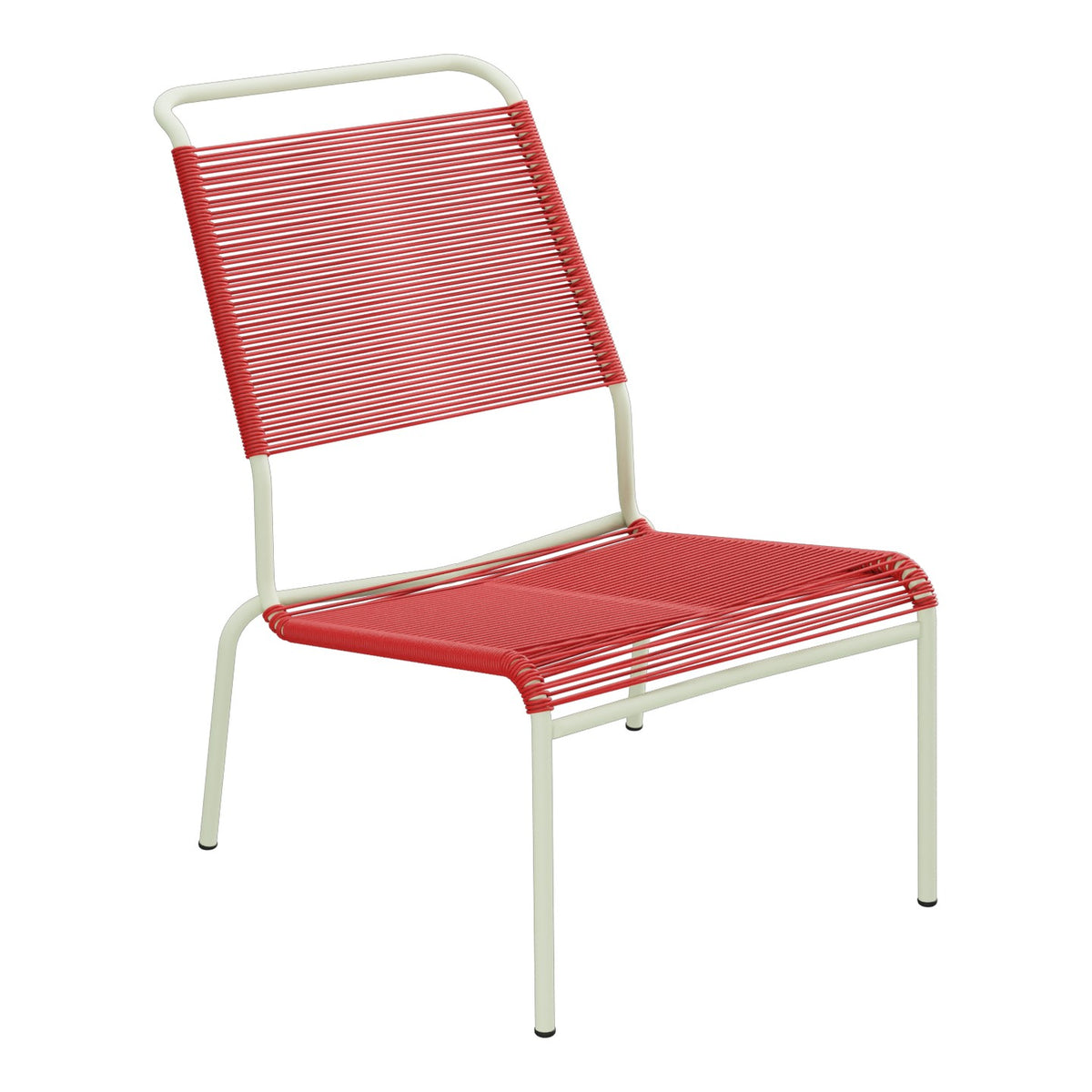 Schaffner Säntis Chaise basse Haut dossier Spaghetti – Rouge 30 / Vert Pastel 64