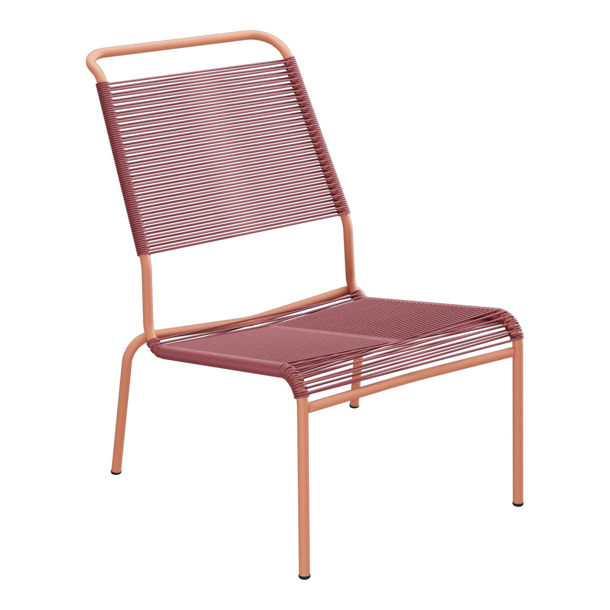 Schaffner Säntis Chaise basse Haut dossier Spaghetti – Bordeaux 38 / Terracotta 84