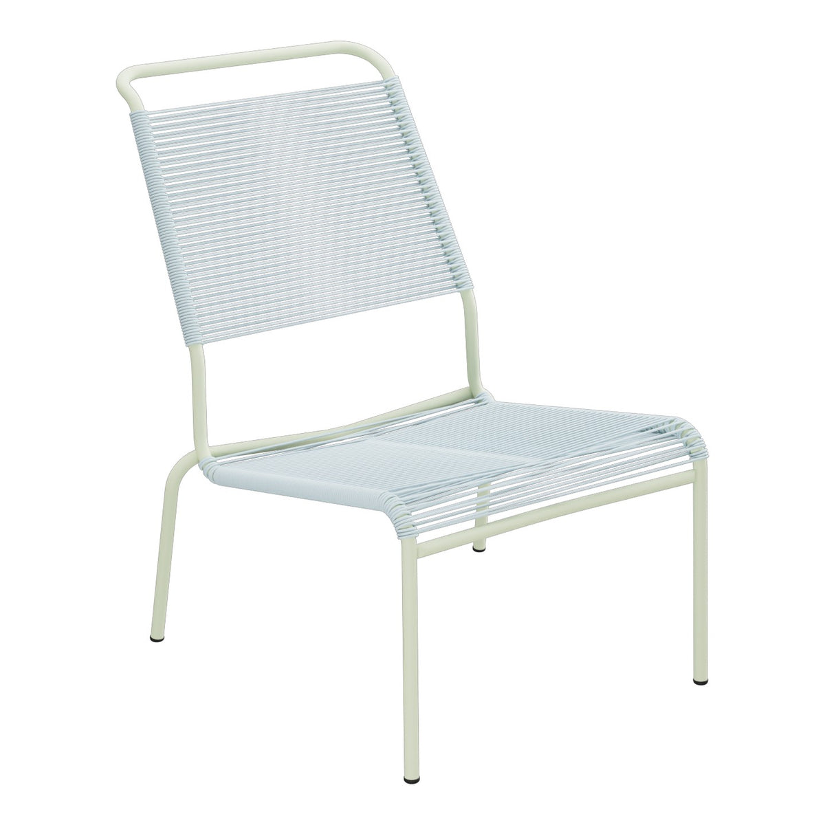 Schaffner Säntis Chaise basse Haut dossier Spaghetti – Bleu Pastel 51 / Vert Pastel 64