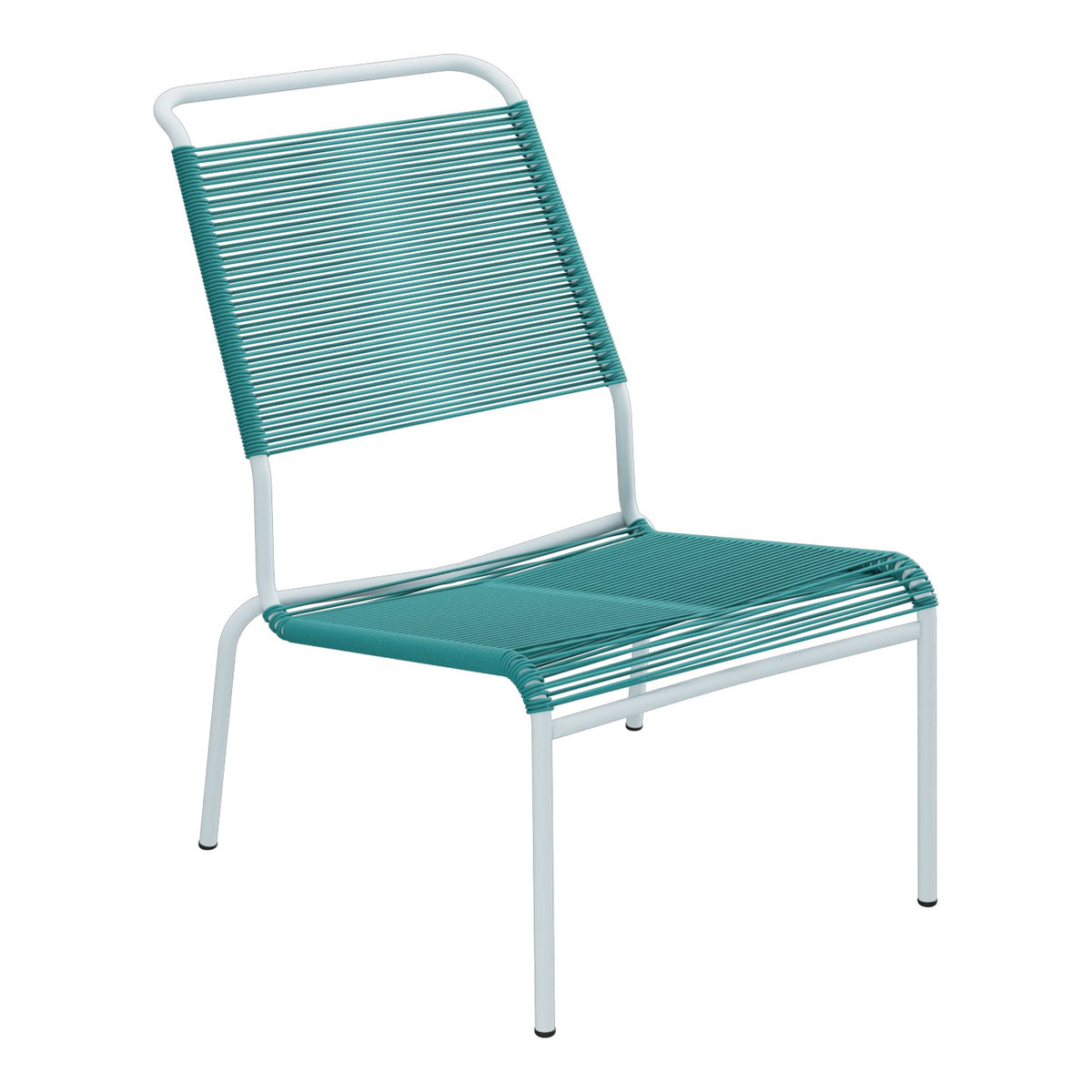 Schaffner Säntis Chaise basse Haut dossier Spaghetti – Bleu Kali 56 / Bleu Pastel 51