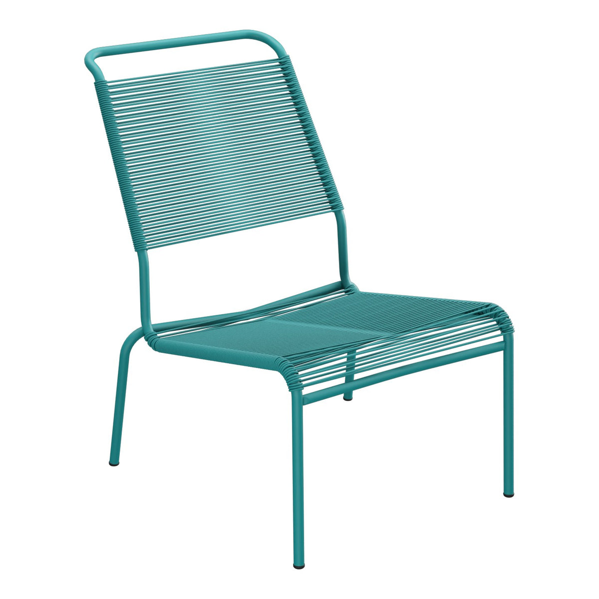 Schaffner Säntis Chaise basse Haut dossier Spaghetti – Bleu Kali 56 / Bleu Kali 56
