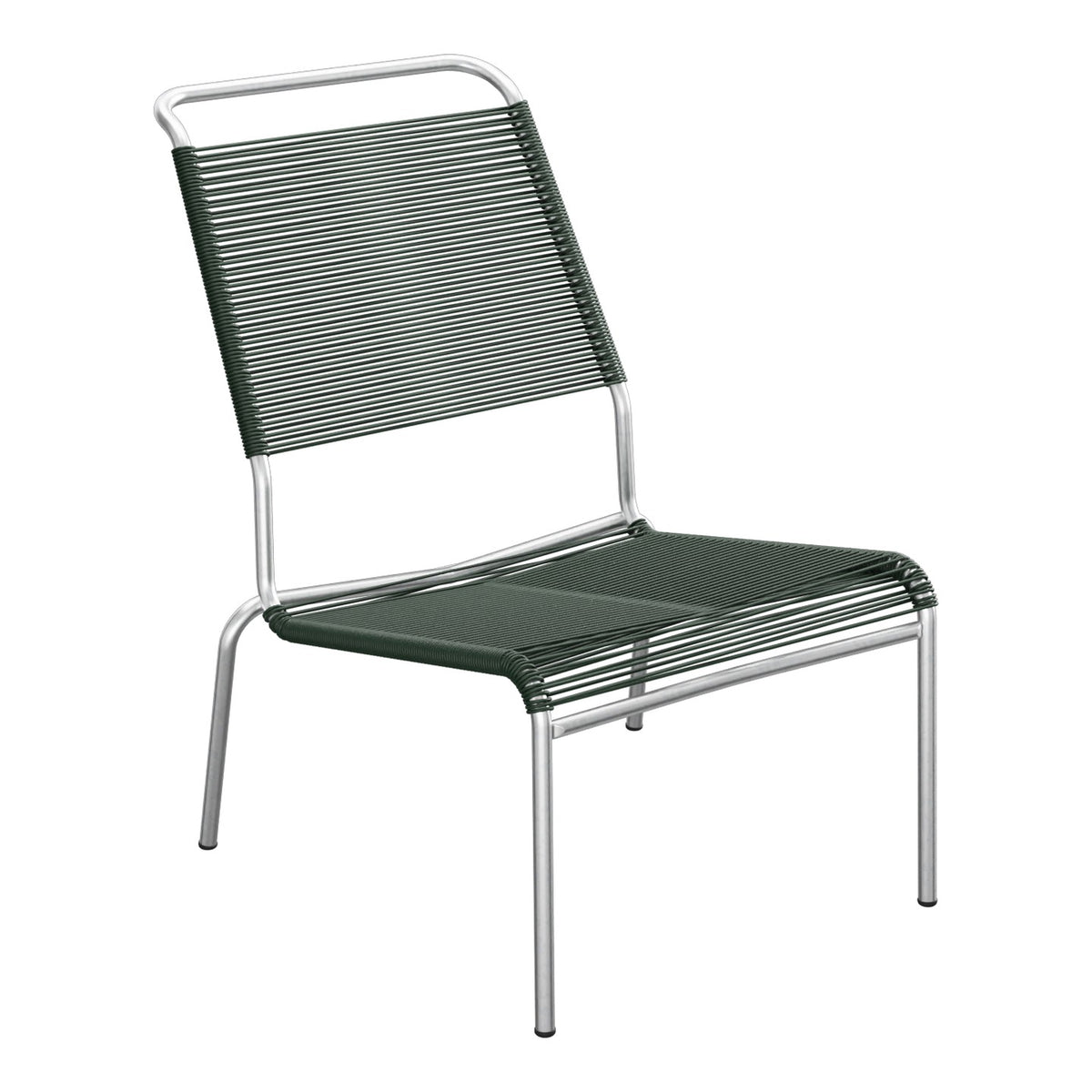 Schaffner Säntis Chaise basse Haut dossier Spaghetti – Vert Sapin 66 / Galvanisé à chaud 02