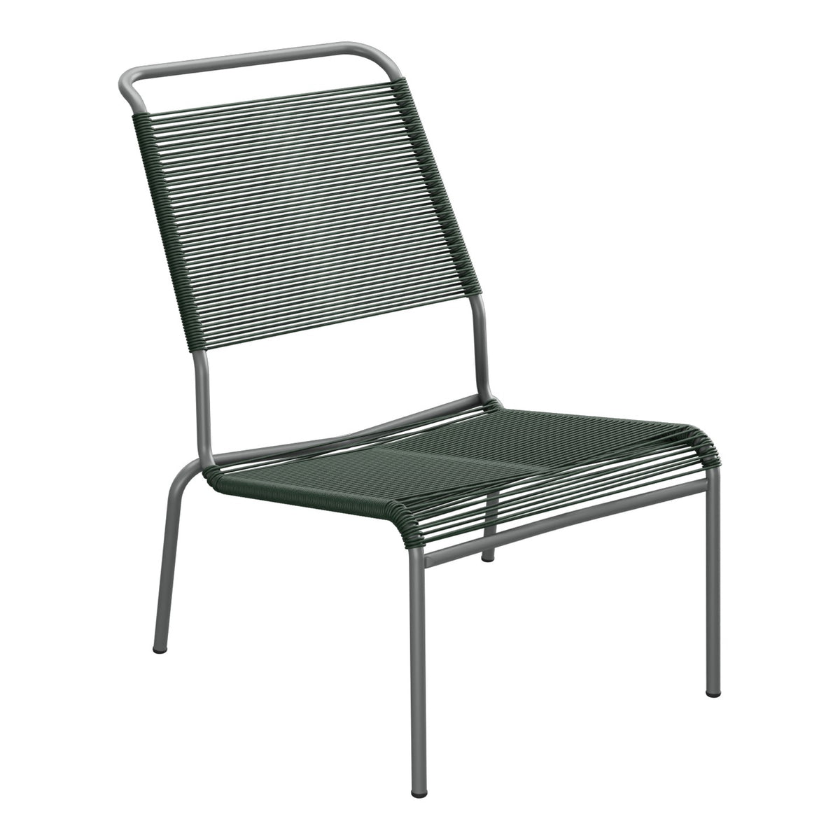 Schaffner Säntis Chaise basse Haut dossier Spaghetti – Vert Sapin 66 / Graphite 73