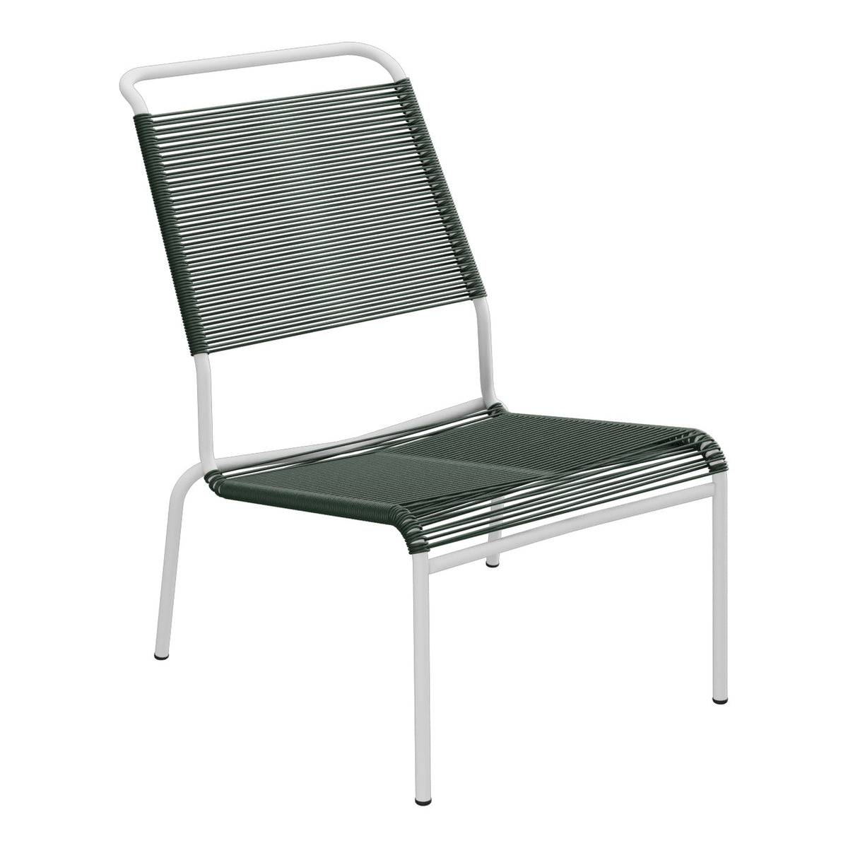 Schaffner Säntis Chaise basse Haut dossier Spaghetti – Vert Sapin 66 / Gris Argent 78