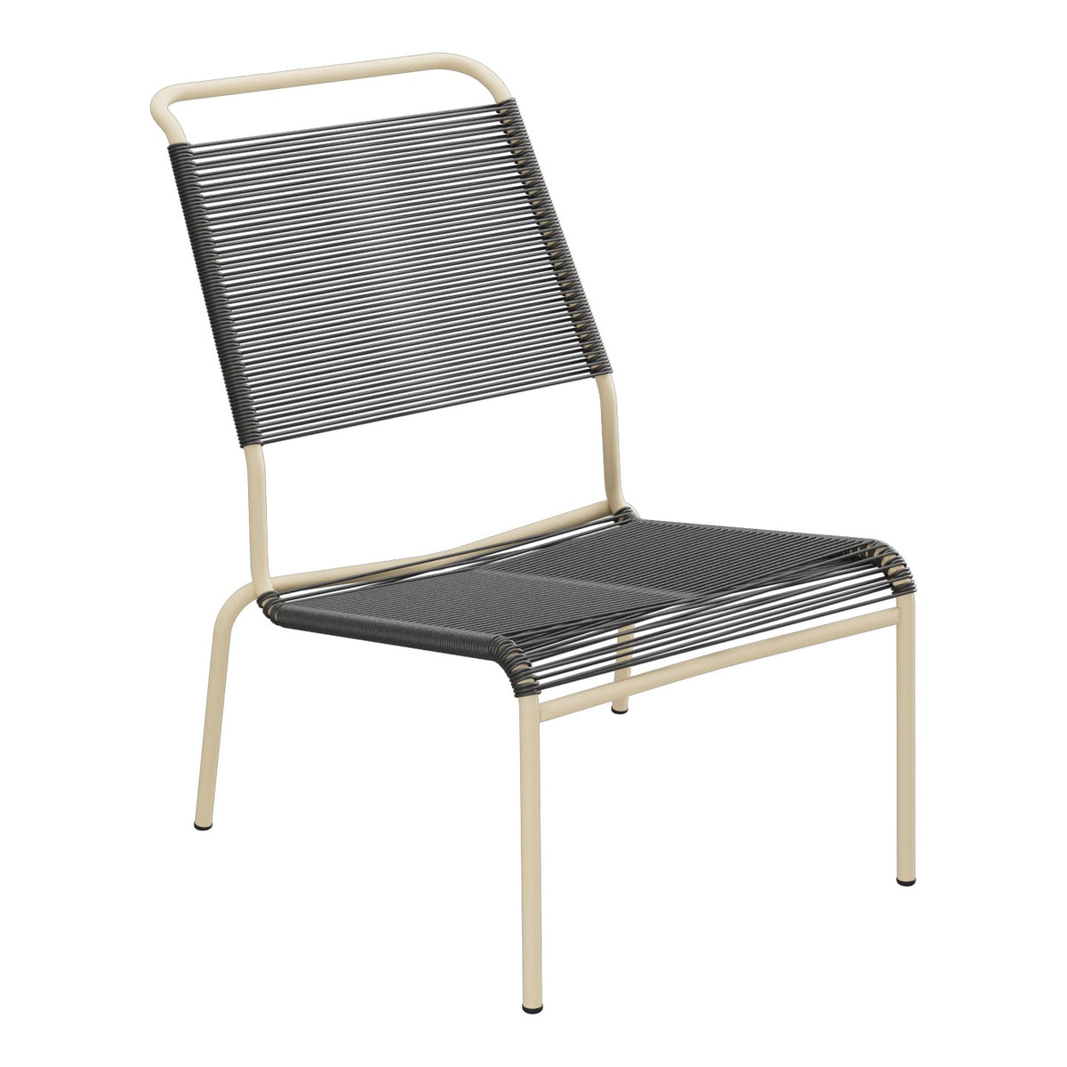 Schaffner Säntis Chaise basse Haut dossier Spaghetti – Anthracite 77 / Marron Pastel 83