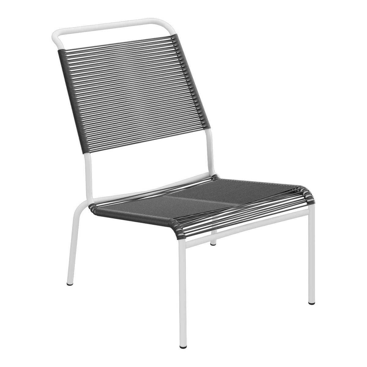 Schaffner Säntis Chaise basse Haut dossier Spaghetti – Anthracite 77 / Blanc 90