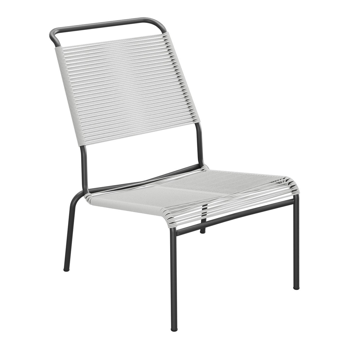 Schaffner Säntis Chaise basse Haut dossier Spaghetti – Gris Argent 78 / Anthracite 77