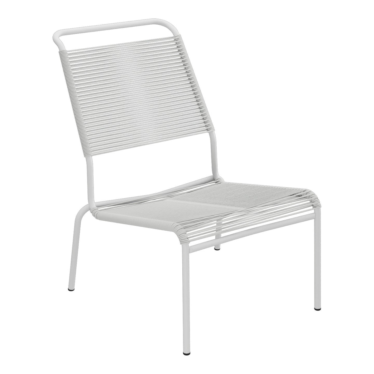 Schaffner Säntis Chaise basse Haut dossier Spaghetti – Gris Argent 78 / Gris Argent 78
