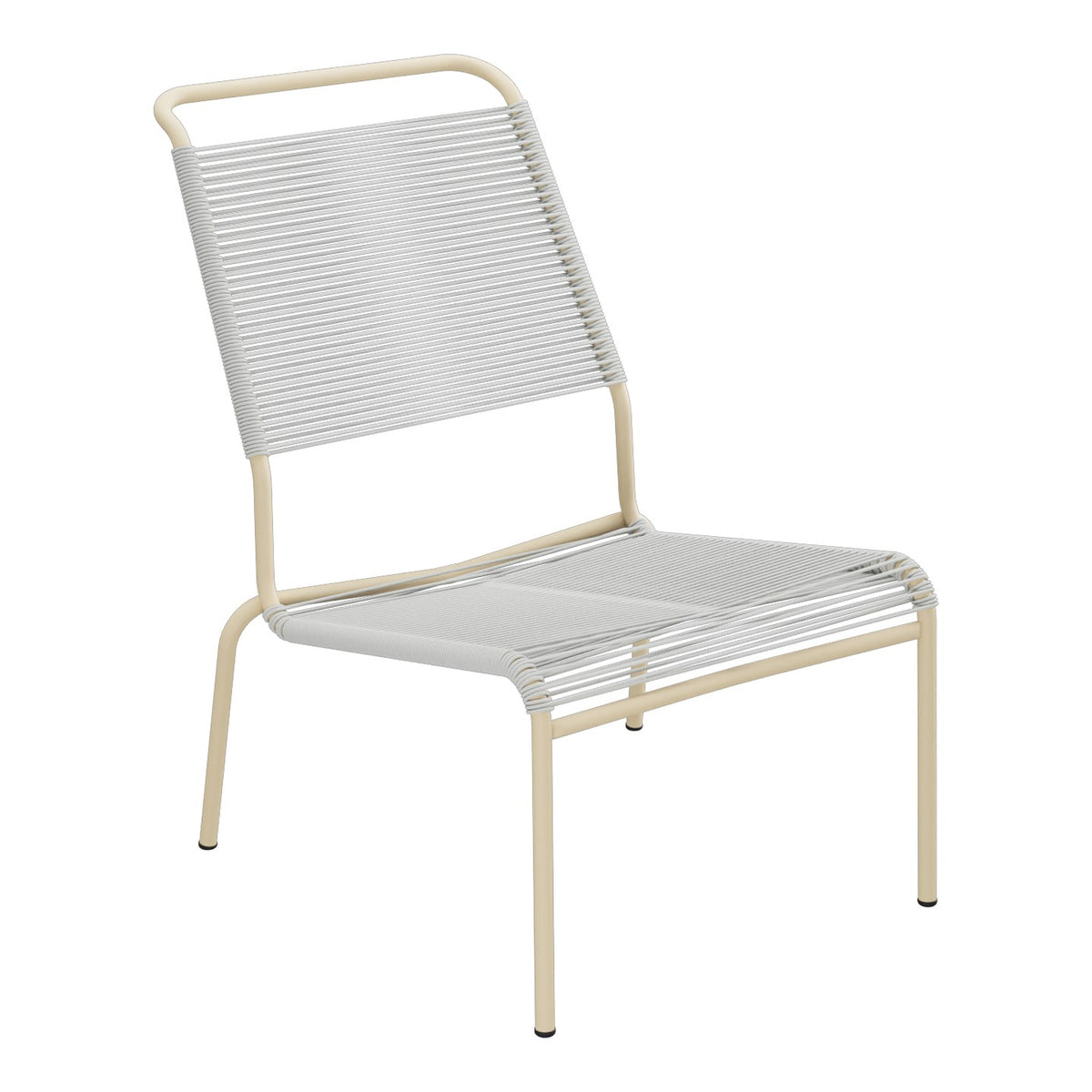 Schaffner Säntis Chaise basse Haut dossier Spaghetti – Gris Argent 78 / Marron Pastel 83