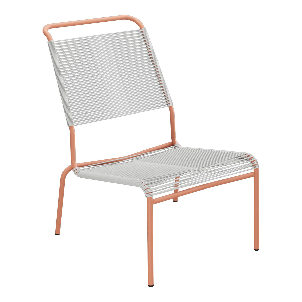 Schaffner Säntis Chaise basse Haut dossier Spaghetti – Gris Argent 78 / Terracotta 84