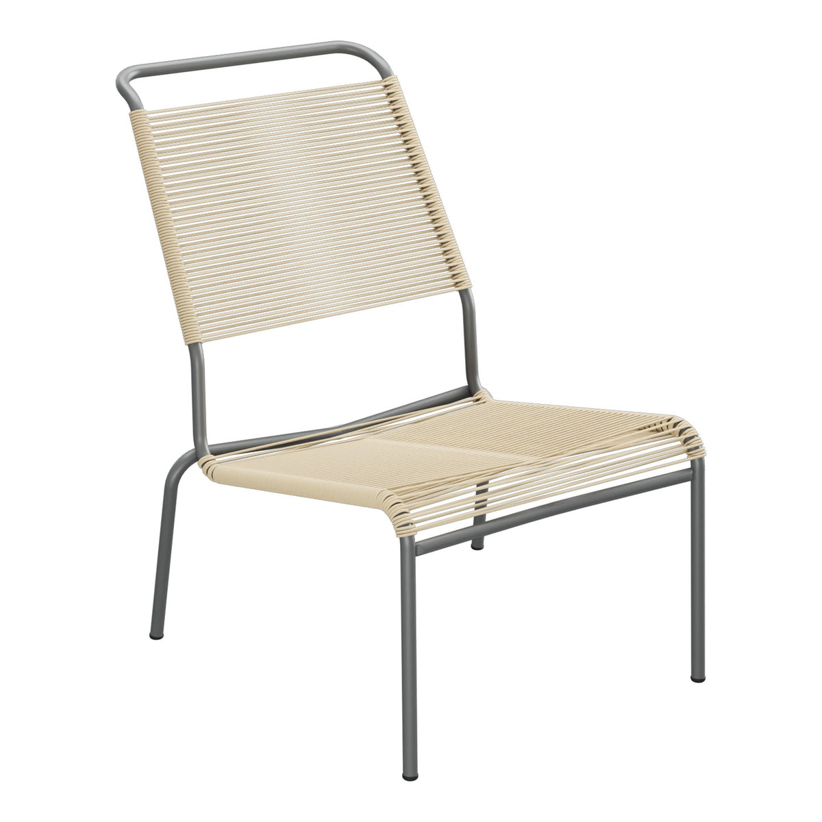 Schaffner Säntis Chaise basse Haut dossier Spaghetti – Marron Pastel 83 / Graphite 73