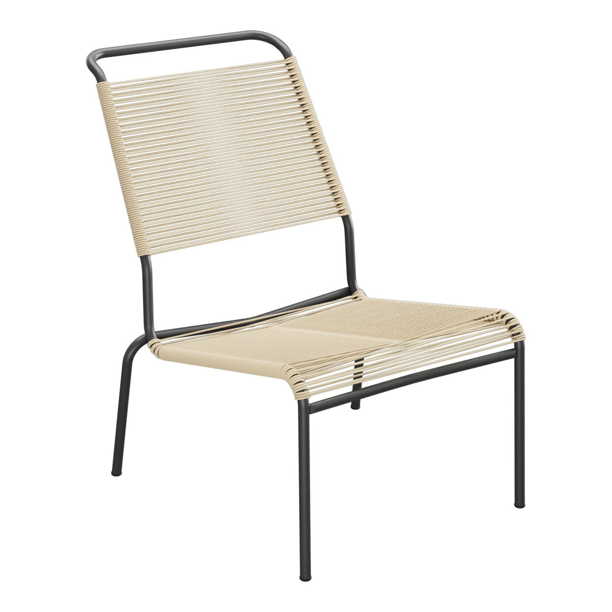 Schaffner Säntis Chaise basse Haut dossier Spaghetti – Marron Pastel 83 / Anthracite 77