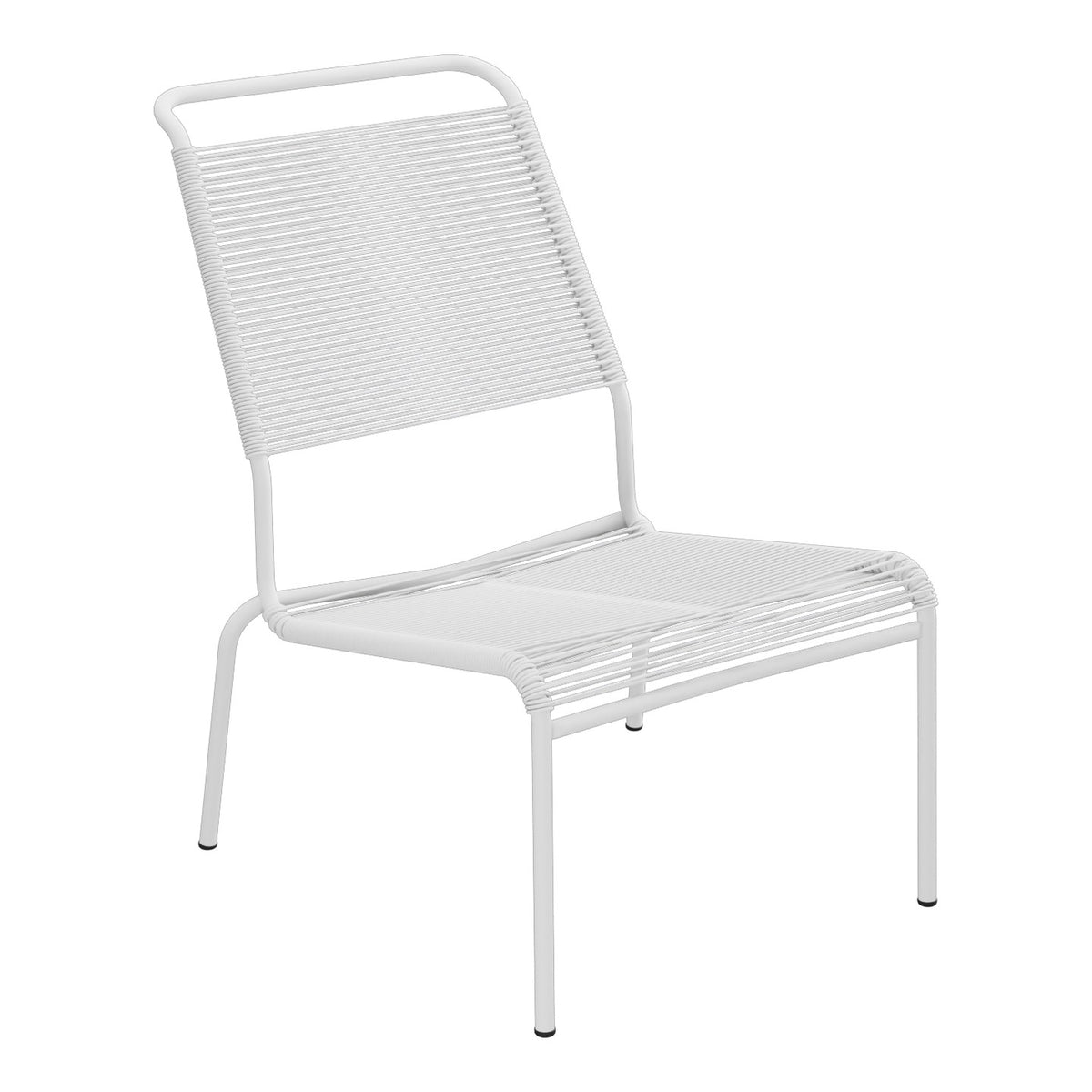 Schaffner Säntis Chaise basse Haut dossier Spaghetti – Blanc 90 / Blanc 90