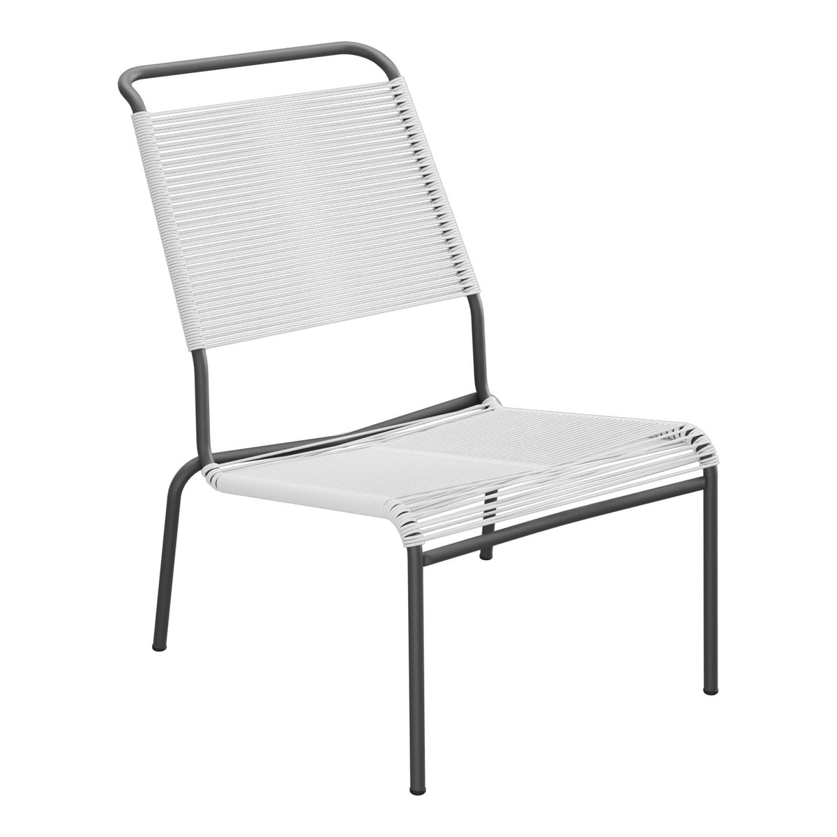 Schaffner Säntis Chaise basse Haut dossier Spaghetti – Blanc 90 / Noir 91