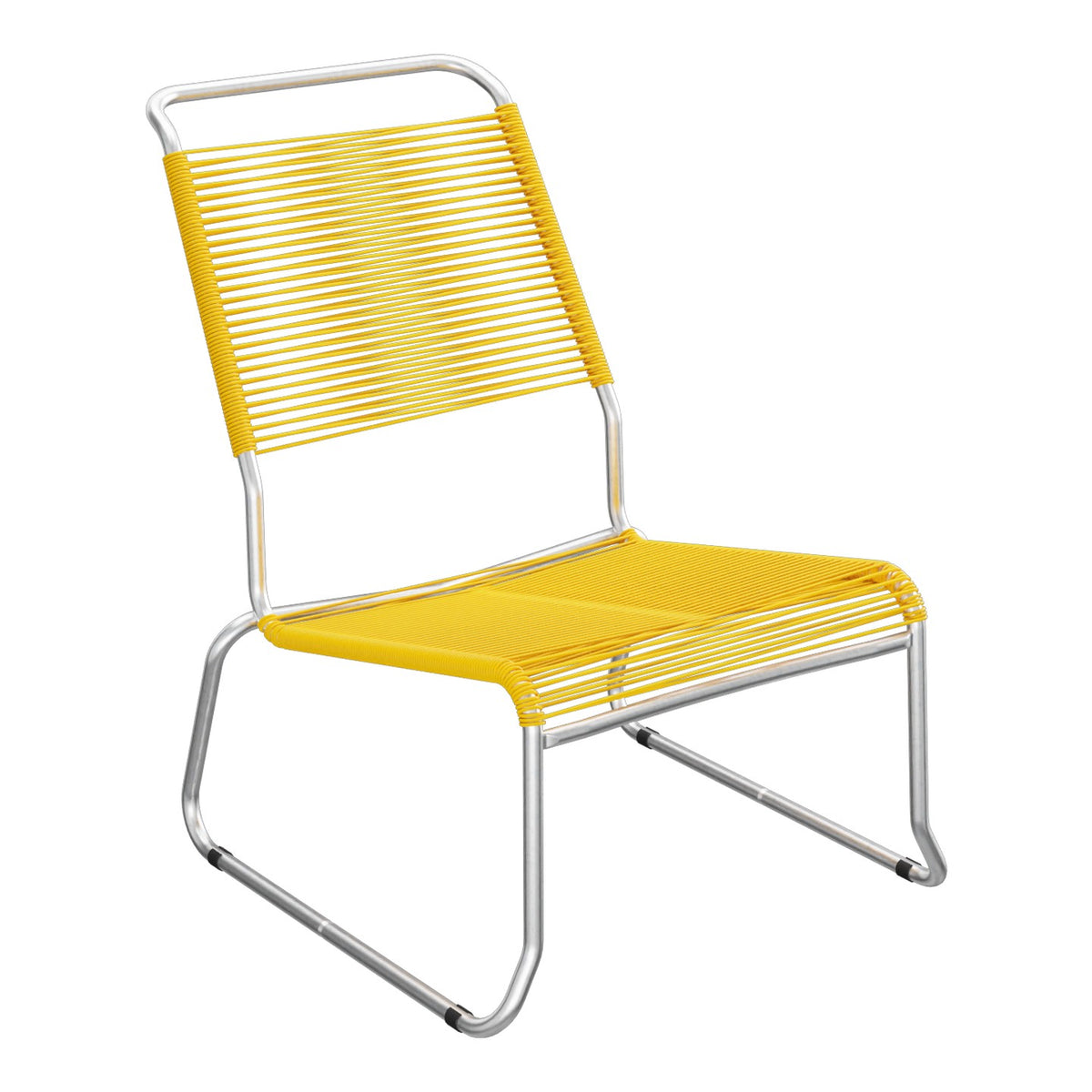 Schaffner Säntis Chaise basse Haut dossier luge Spaghetti – Jaune 11 / Galvanisé à chaud 02
