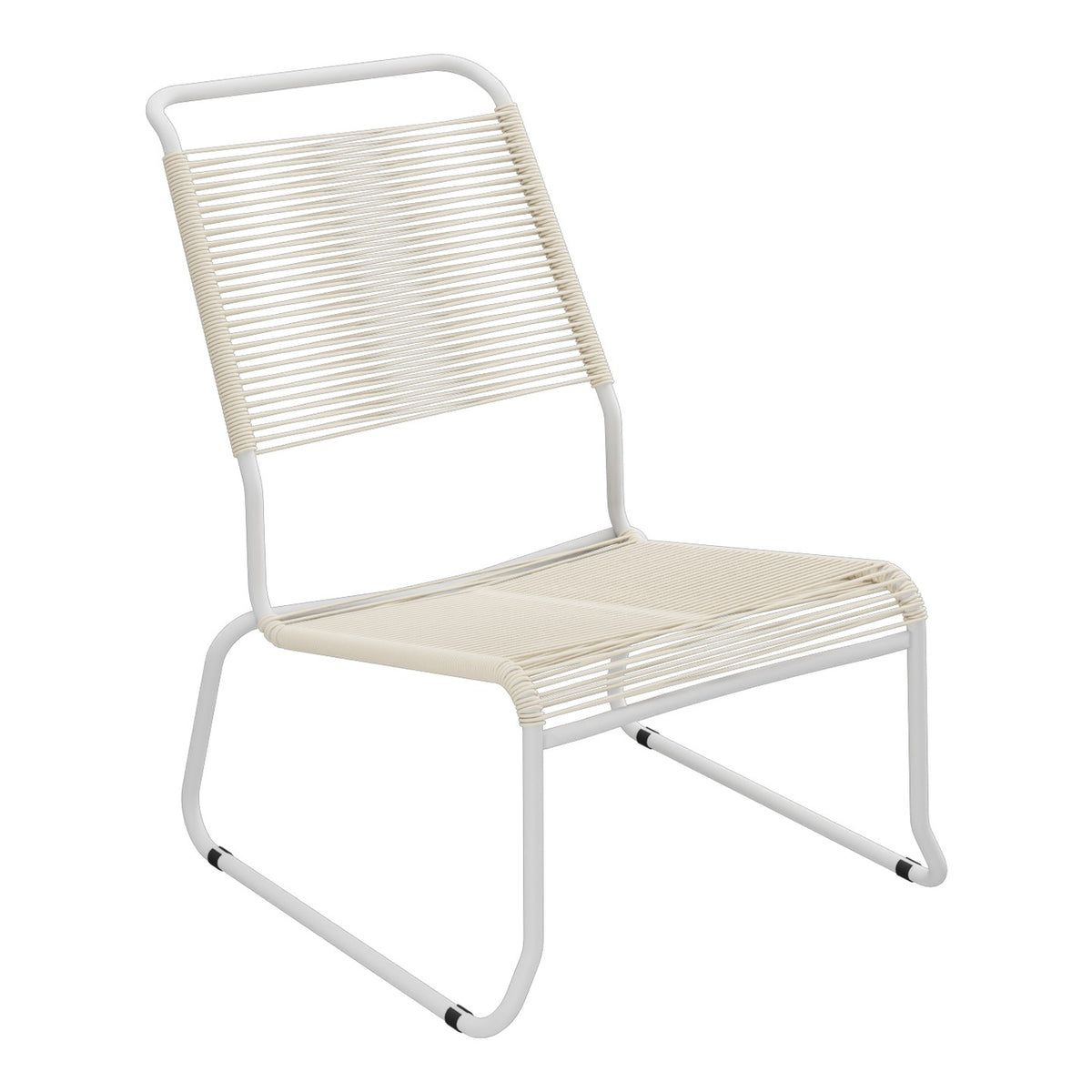 Schaffner Säntis Chaise basse Haut dossier luge Spaghetti – Sable Pastel 15 / Gris Argent 78