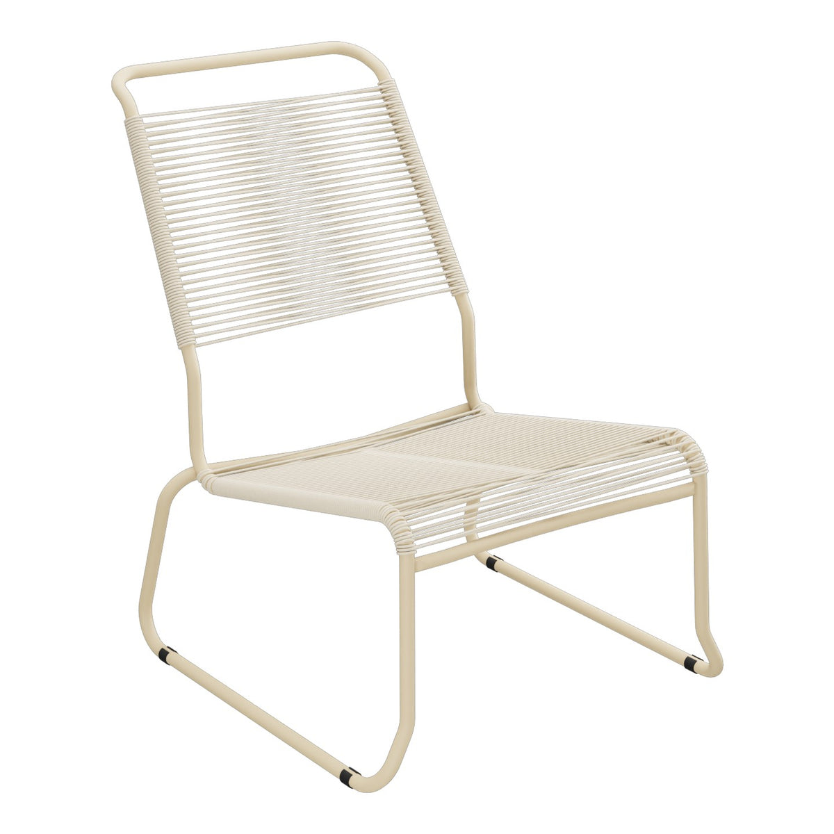 Schaffner Säntis Chaise basse Haut dossier luge Spaghetti – Sable Pastel 15 / Marron Pastel 83