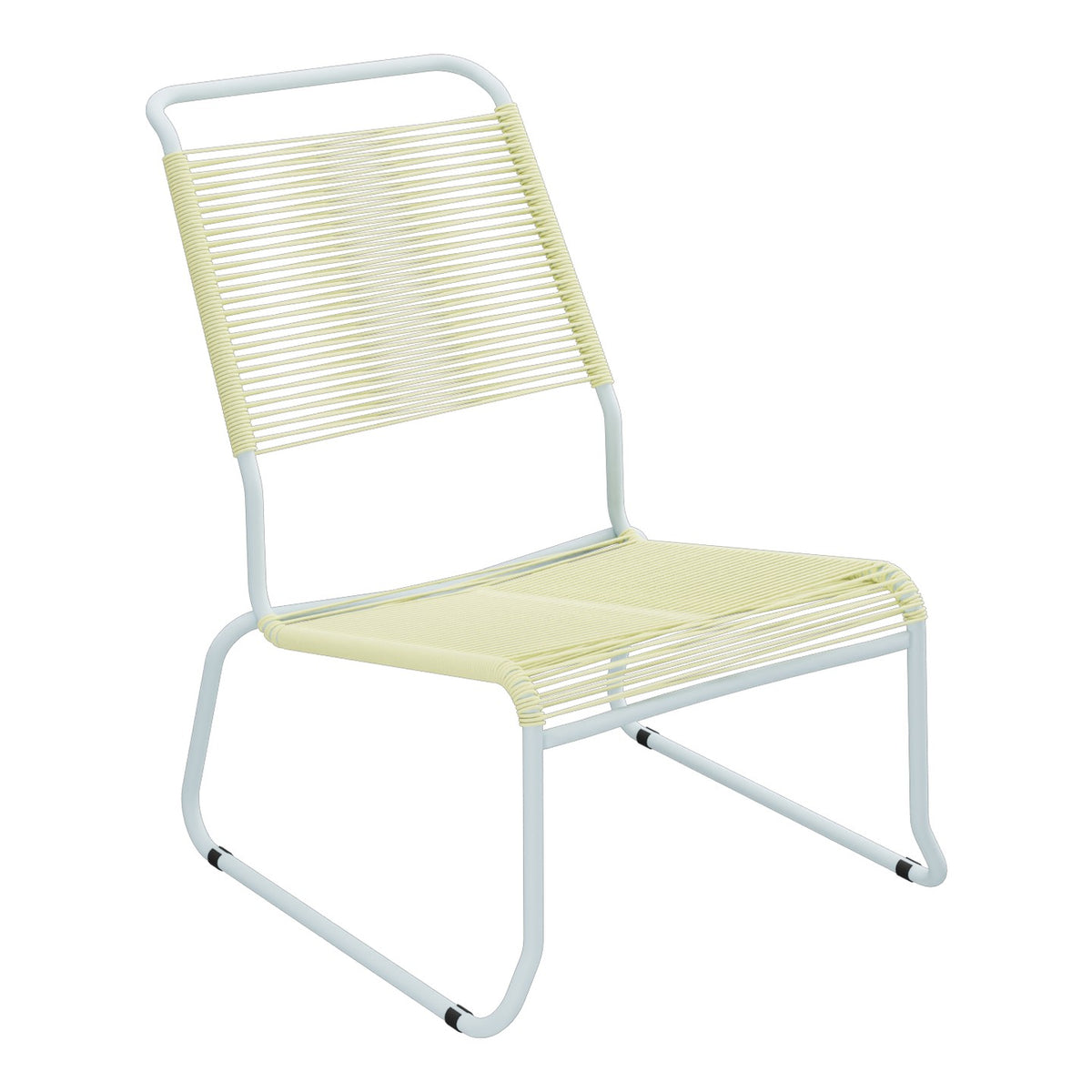Schaffner Säntis Chaise basse Haut dossier luge Spaghetti – Jaune Buis 18 / Bleu Pastel 51