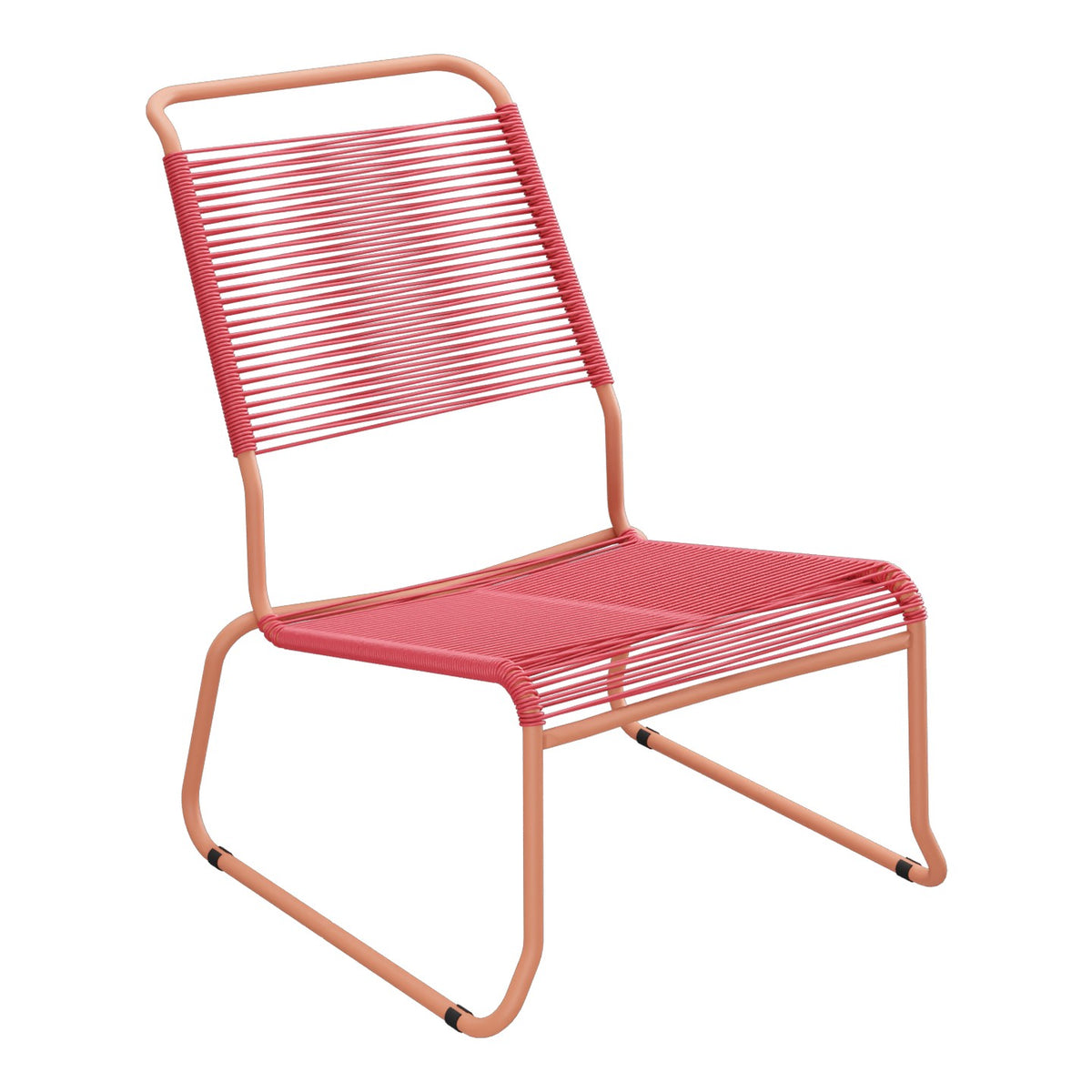 Schaffner Säntis Chaise basse Haut dossier luge Spaghetti – Rouge Érable 33 / Terracotta 84