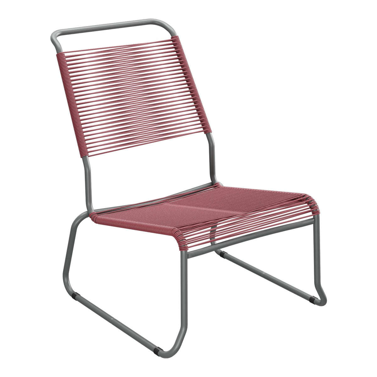 Schaffner Säntis Chaise basse Haut dossier luge Spaghetti – Bordeaux 38 / Graphite 73