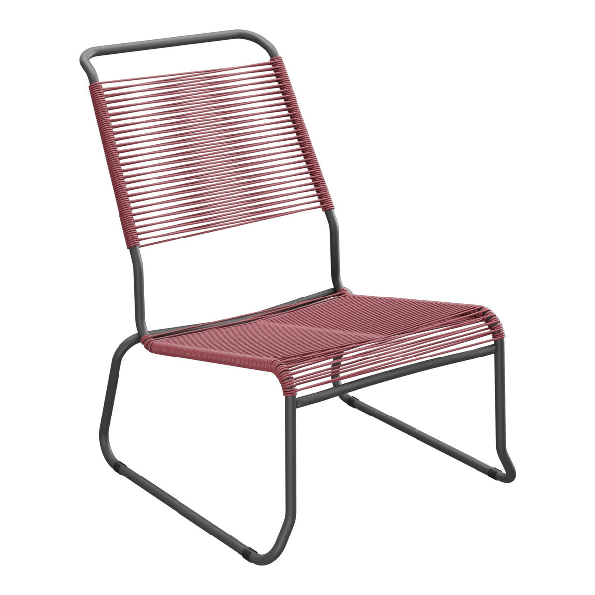 Schaffner Säntis Chaise basse Haut dossier luge Spaghetti – Bordeaux 38 / Noir 91