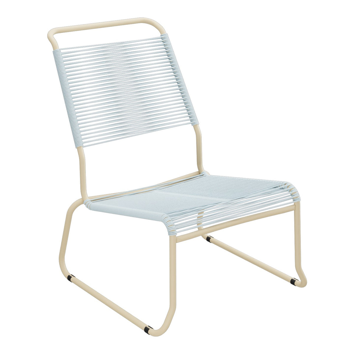 Schaffner Säntis Chaise basse Haut dossier luge Spaghetti – Bleu Pastel 51 / Marron Pastel 83