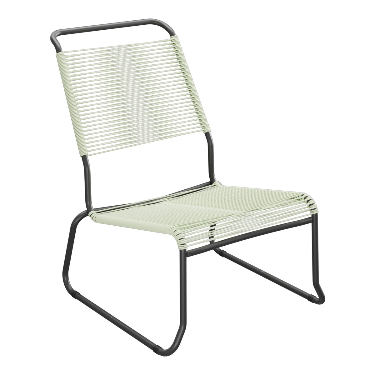Schaffner Säntis Chaise basse Haut dossier luge Spaghetti – Vert Pastel 64 / Anthracite 77