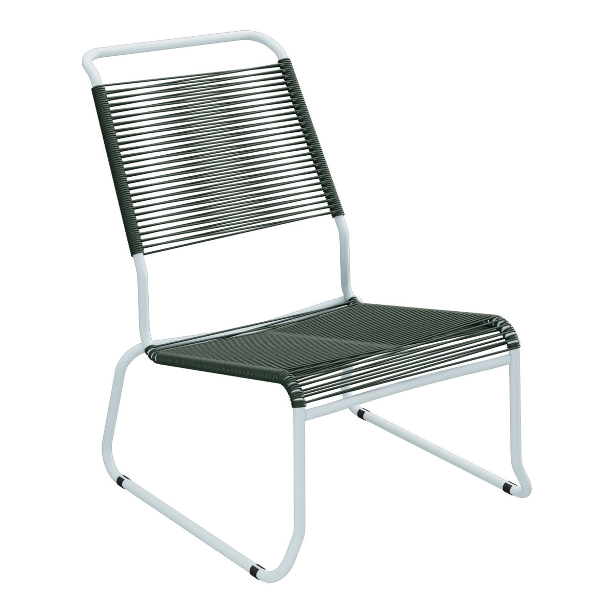 Schaffner Säntis Chaise basse Haut dossier luge Spaghetti – Vert Sapin 66 / Bleu Pastel 51