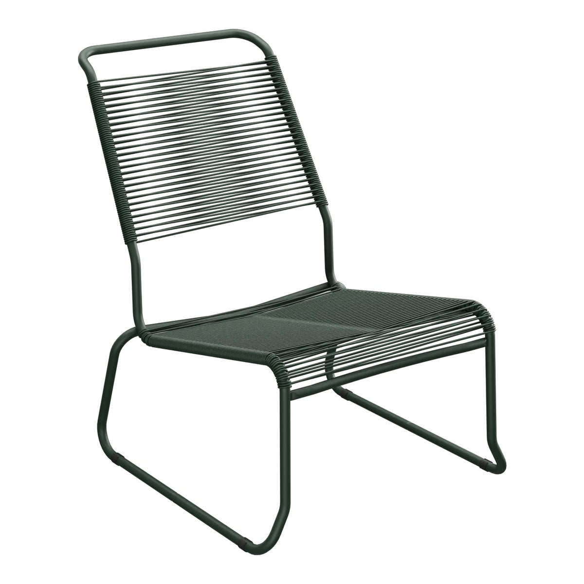Schaffner Säntis Chaise basse Haut dossier luge Spaghetti – Vert Sapin 66 / Vert Sapin 66